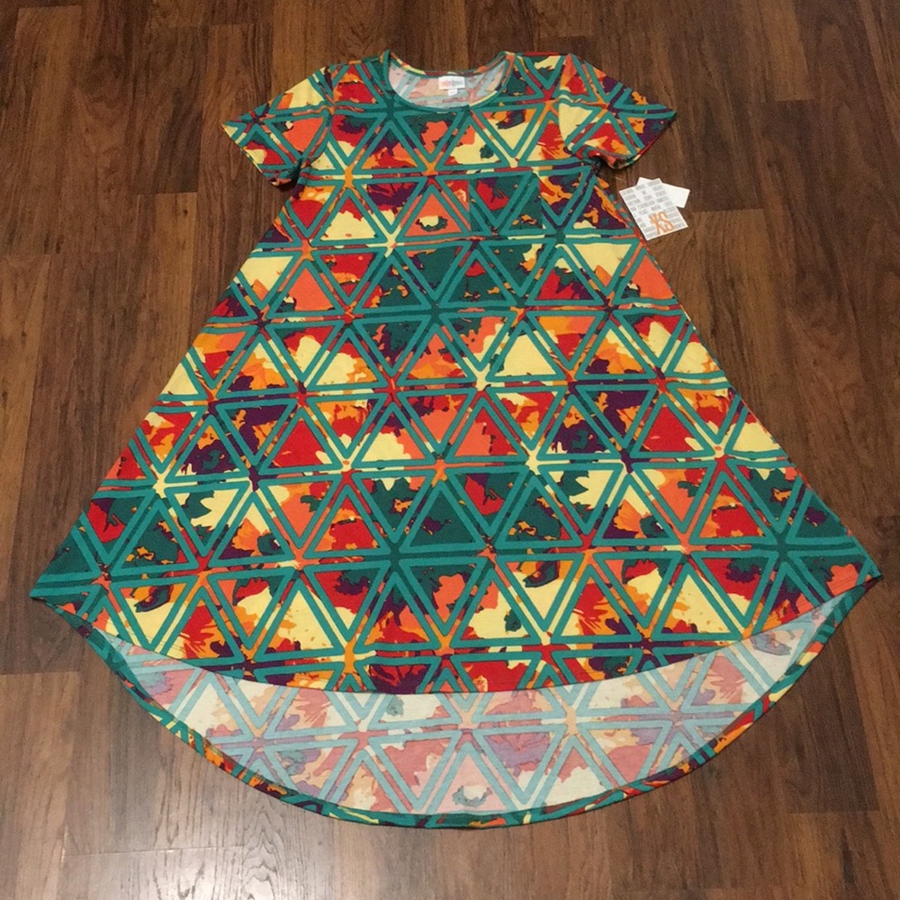 NWT XS LuLaRoe Floral / Geometric Carly Dress